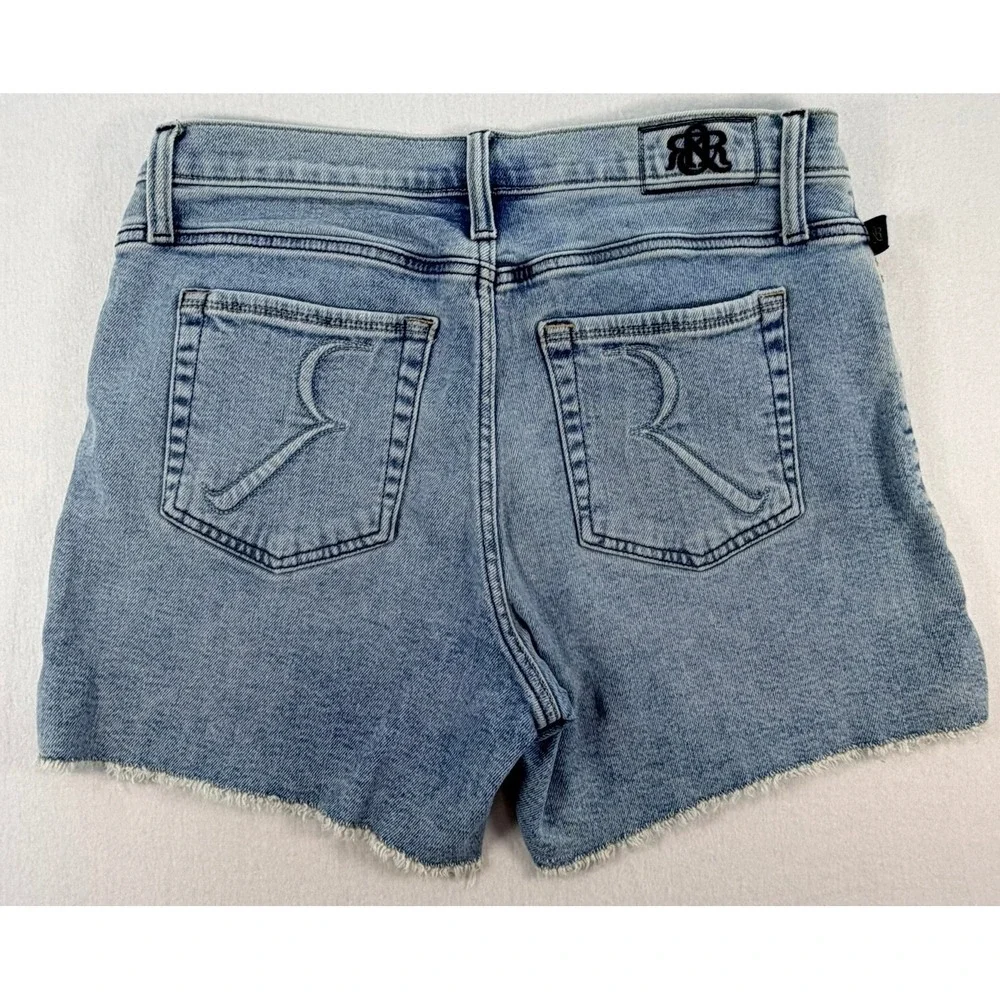 Rock & Republic Denim Rx Light Wash Raw Hem Jean Shorts Blue Womens Size 10